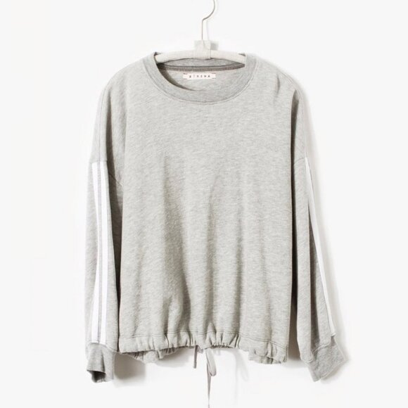 Xirena Champ Grey Sands Sweatshirt Size Large Drawstring Waist Relaxed Fit Boho - Picture 11 of 11